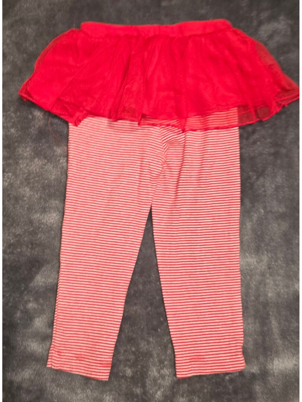 Girls red striped leggings with red tutu skirt size 18